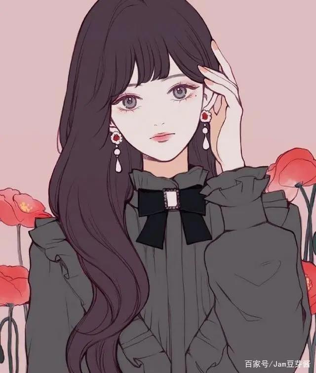 一组少女心十足的好看插画，很适合做卡通动漫头像哦！