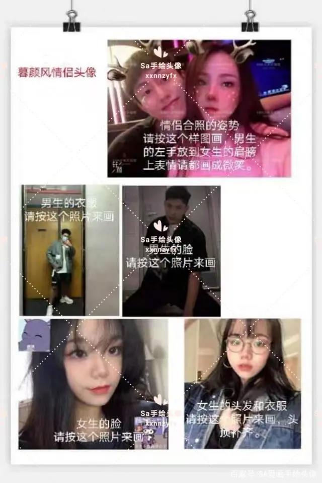 精美的手绘头像，动漫脸