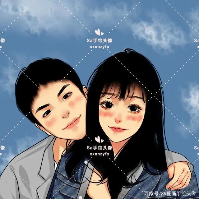 精美的手绘头像，动漫脸