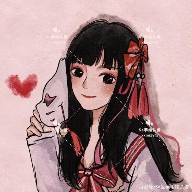 精美的手绘头像，动漫脸