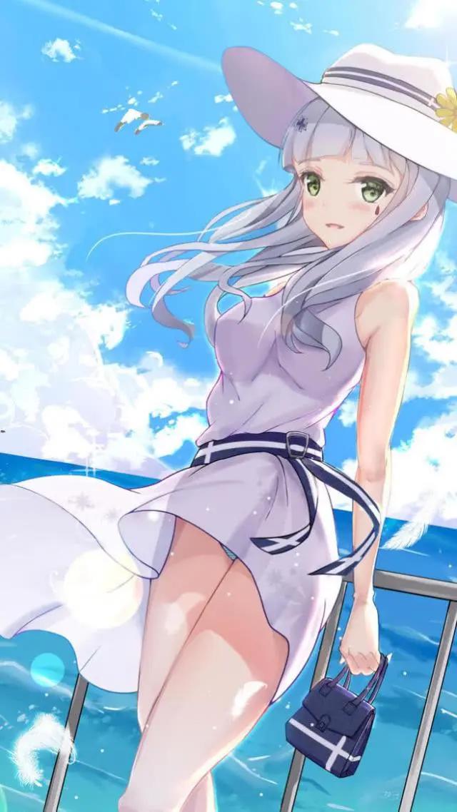 那些躲藏在蓝色天空下的长发动漫女生