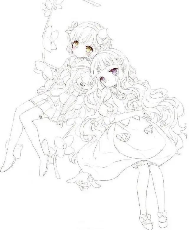 二次元美少女绘制原稿,初学者急需的练手素材