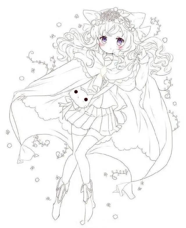 二次元美少女绘制原稿,初学者急需的练手素材