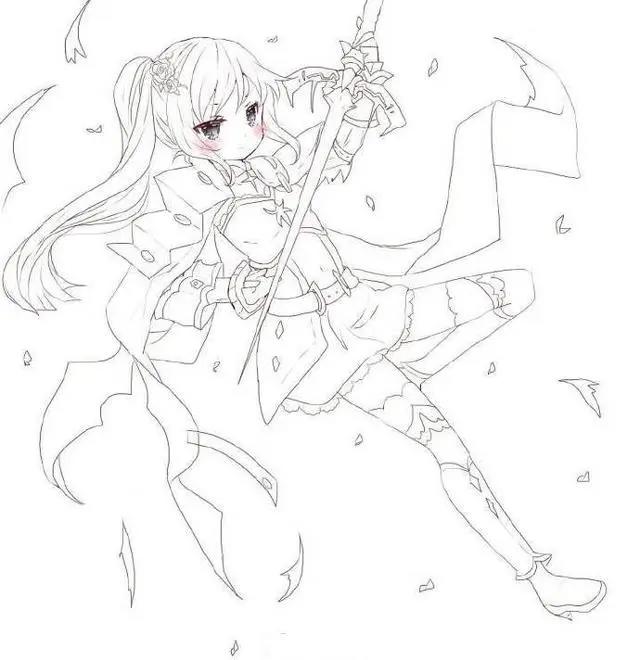 二次元美少女绘制原稿,初学者急需的练手素材