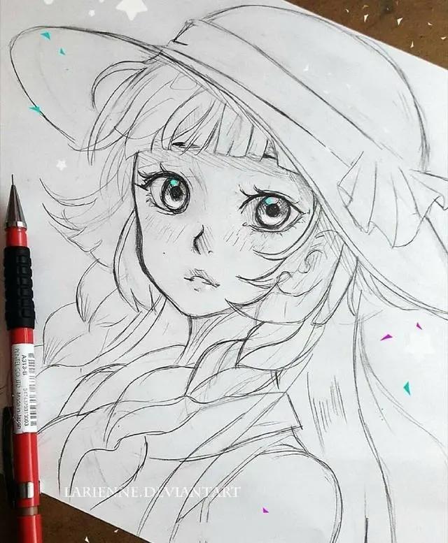 二次元美少女绘制原稿,初学者急需的练手素材