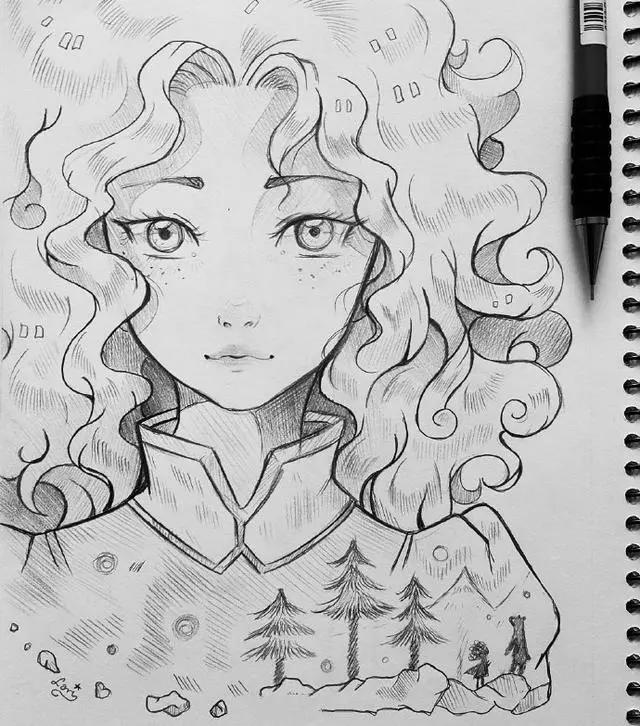 二次元美少女绘制原稿,初学者急需的练手素材