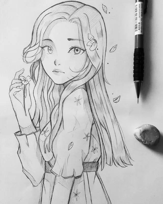 二次元美少女绘制原稿,初学者急需的练手素材