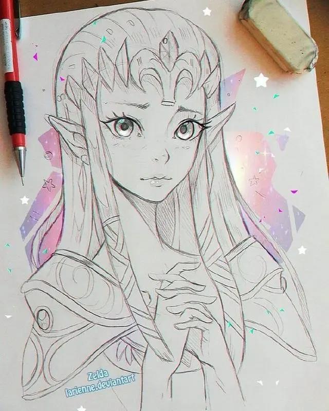 二次元美少女绘制原稿,初学者急需的练手素材