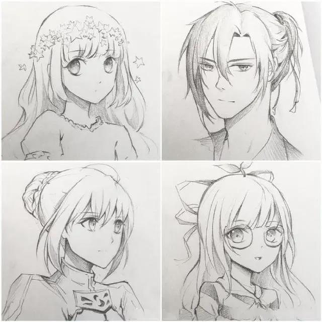 二次元美少女绘制原稿,初学者急需的练手素材