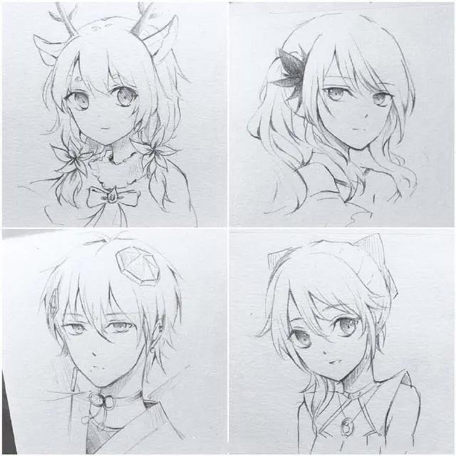 二次元美少女绘制原稿,初学者急需的练手素材