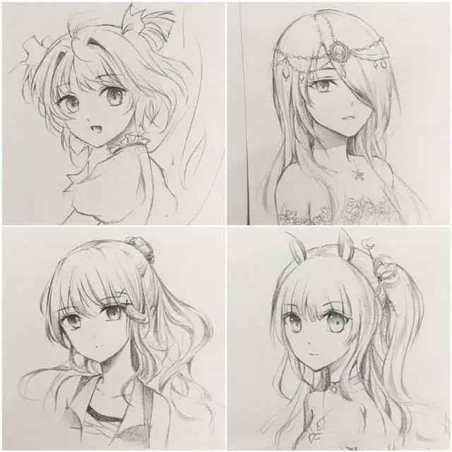 二次元美少女绘制原稿,初学者急需的练手素材