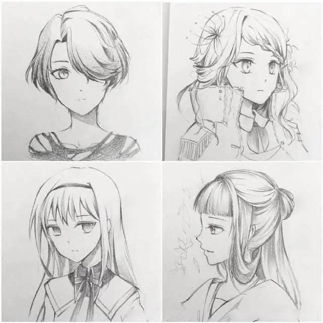 二次元美少女绘制原稿,初学者急需的练手素材