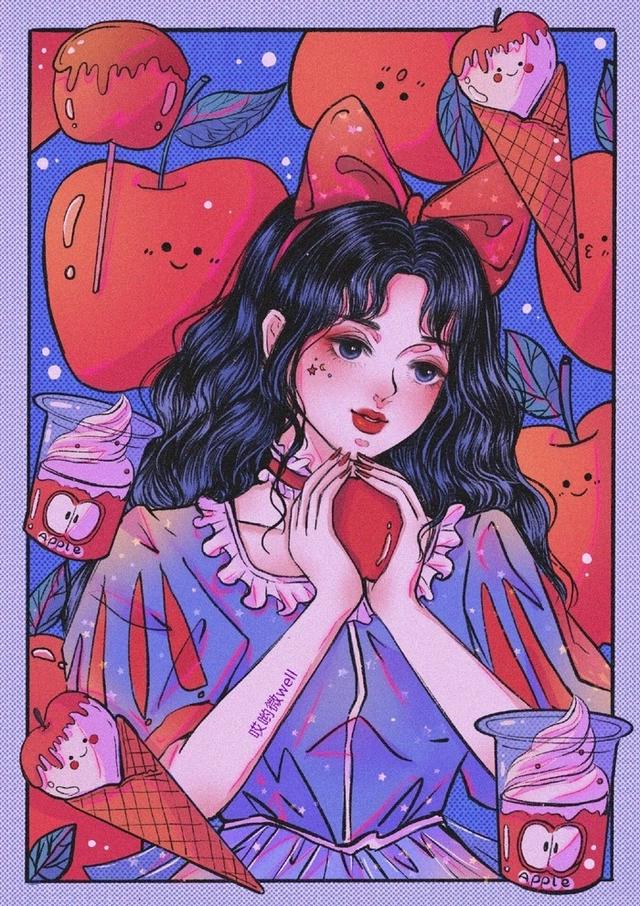 画师将水果变成二次元少女，草莓小姐姐温柔可爱，葡萄是紫发美女