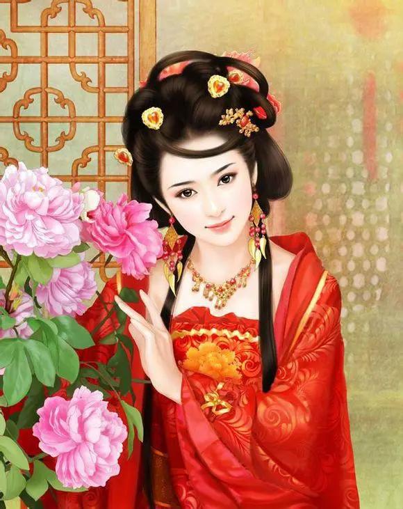 二次元古巷古风美女，红衣女子图集
