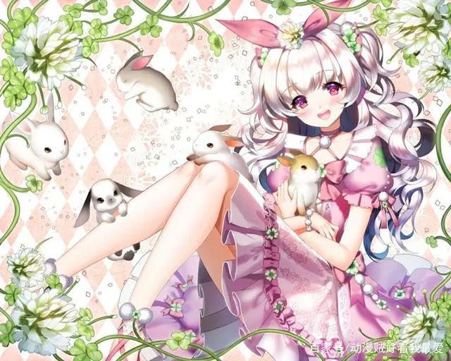 二次元美少女很可爱，如果加上兔子会如何？简直不要太美。