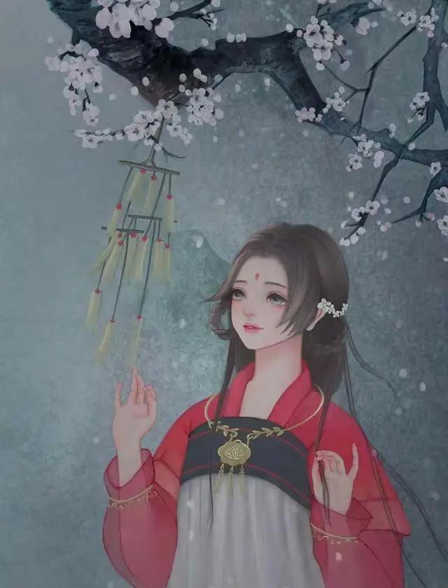 古风二次元美女壁纸丨愿做同心人，齐看窗前花开花落！