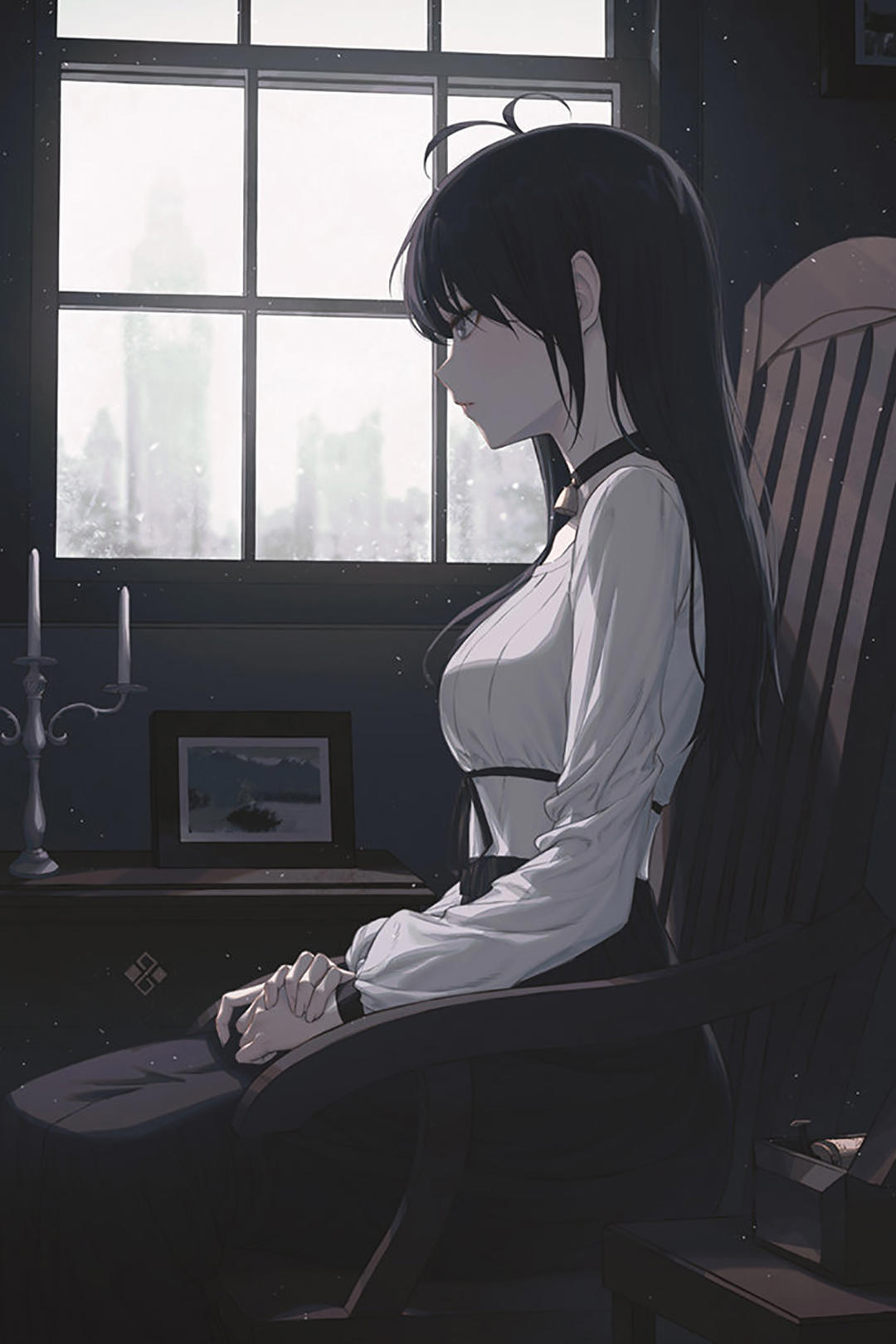 精致干净的二次元美女插画，背景单一，看上去却很让人舒服