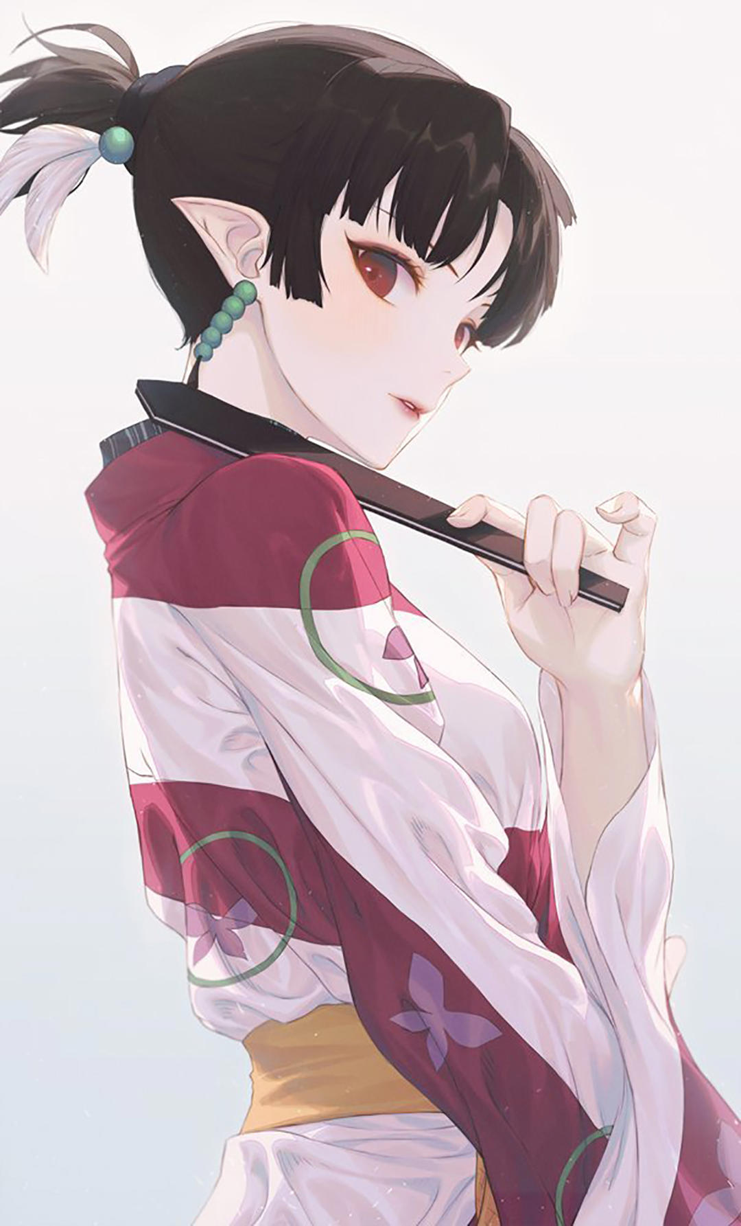 精致干净的二次元美女插画，背景单一，看上去却很让人舒服