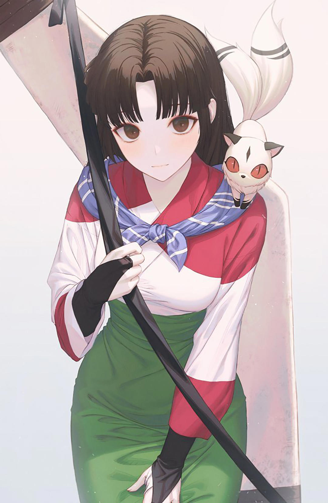 精致干净的二次元美女插画，背景单一，看上去却很让人舒服