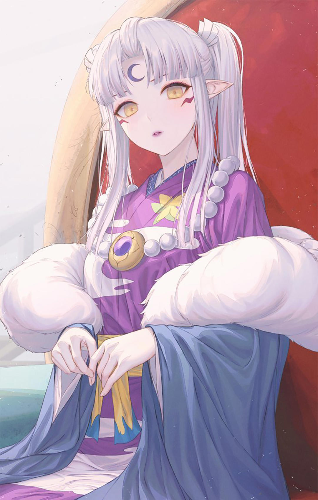 精致干净的二次元美女插画，背景单一，看上去却很让人舒服