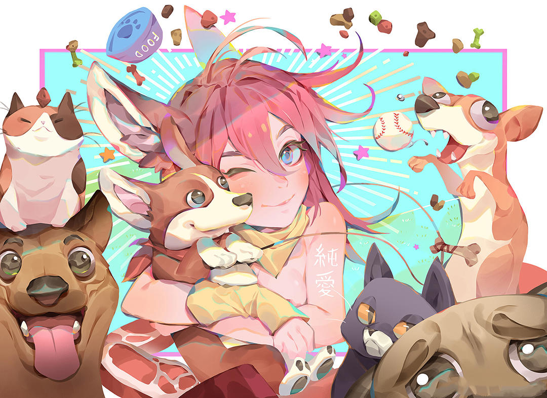 色彩绚丽的二次元美少女同人插画，非常吸引眼球