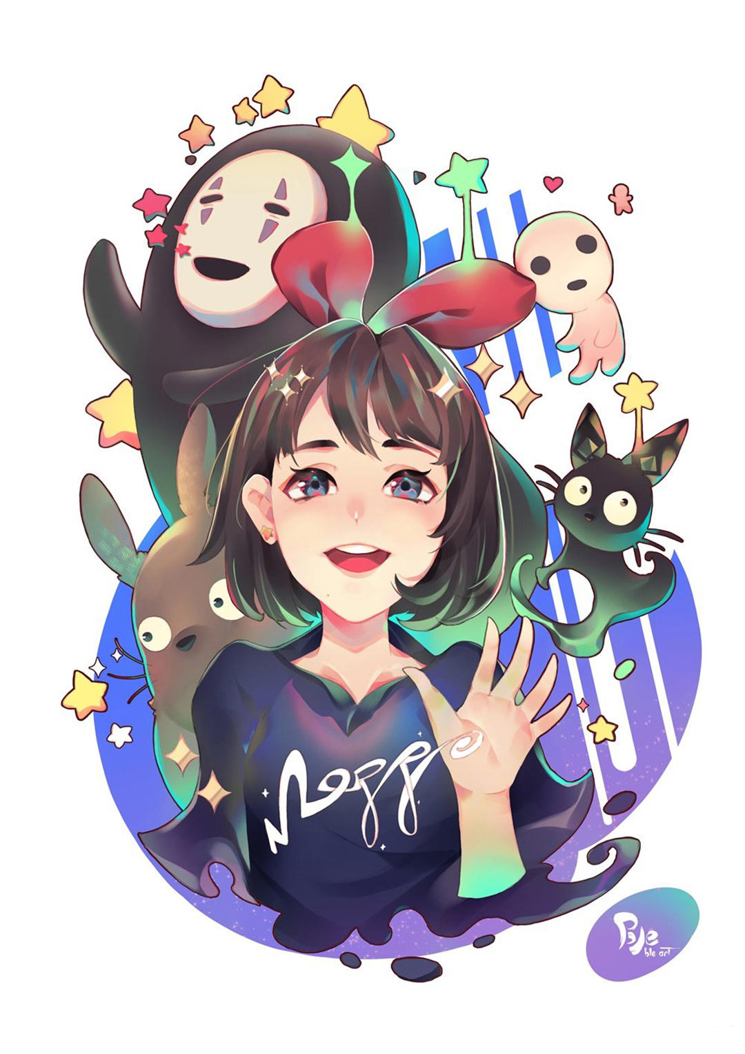 色彩绚丽的二次元美少女同人插画,非常吸引眼球