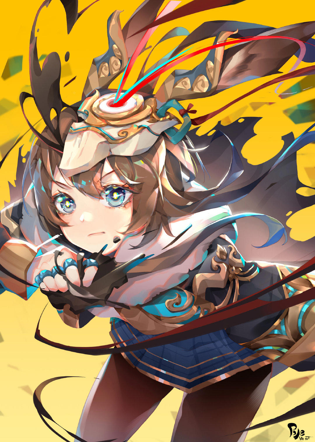 色彩绚丽的二次元美少女同人插画，非常吸引眼球