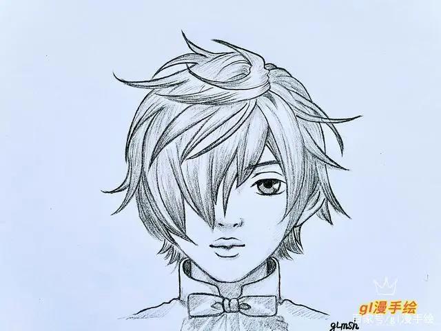 铅笔画，动漫男生头像