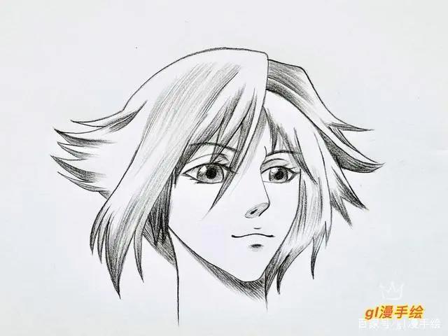 铅笔画，动漫男生头像
