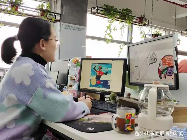 五个多小时画完“首金”，济南听障漫画师的冬奥漫画再次走红