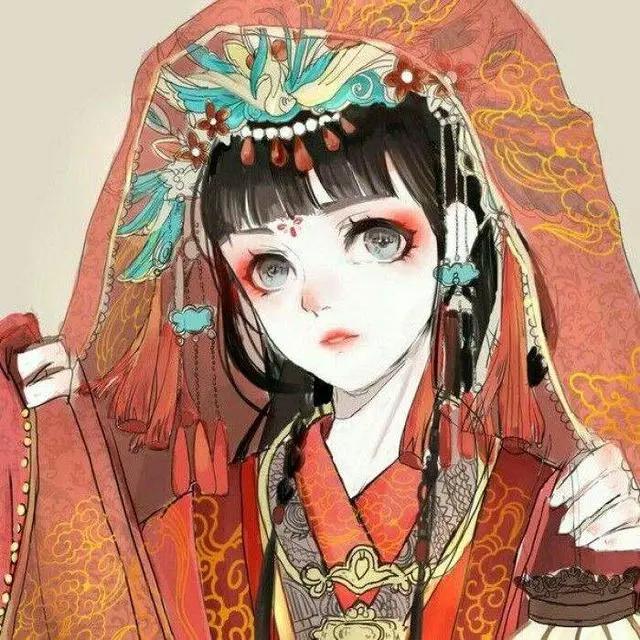 古风动漫女生头像&你携缓缓月色而来,而雪也好似温柔弥漫