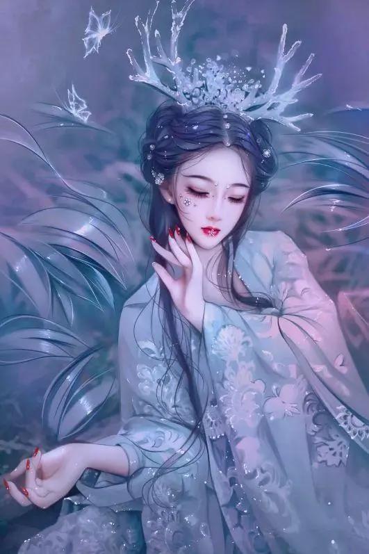 古风动漫女生头像&你携缓缓月色而来,而雪也好似温柔弥漫