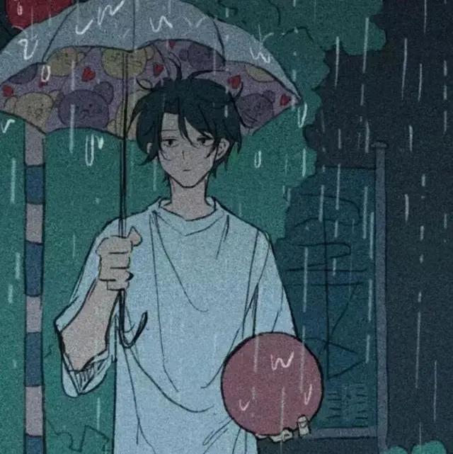 动漫男生头像丨老人说，他在等，等钓起一尾斜阳