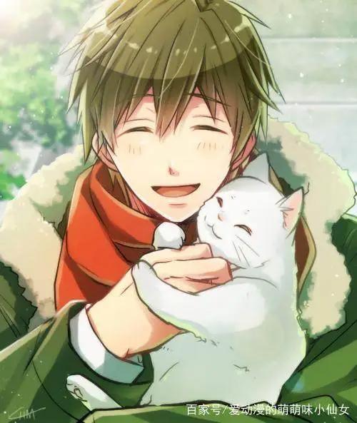抱着猫的动漫男生头像拥有了一只猫就像拥有了全世界
