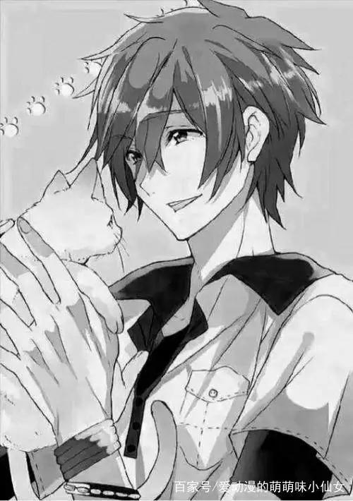 抱着猫的动漫男生头像拥有了一只猫就像拥有了全世界