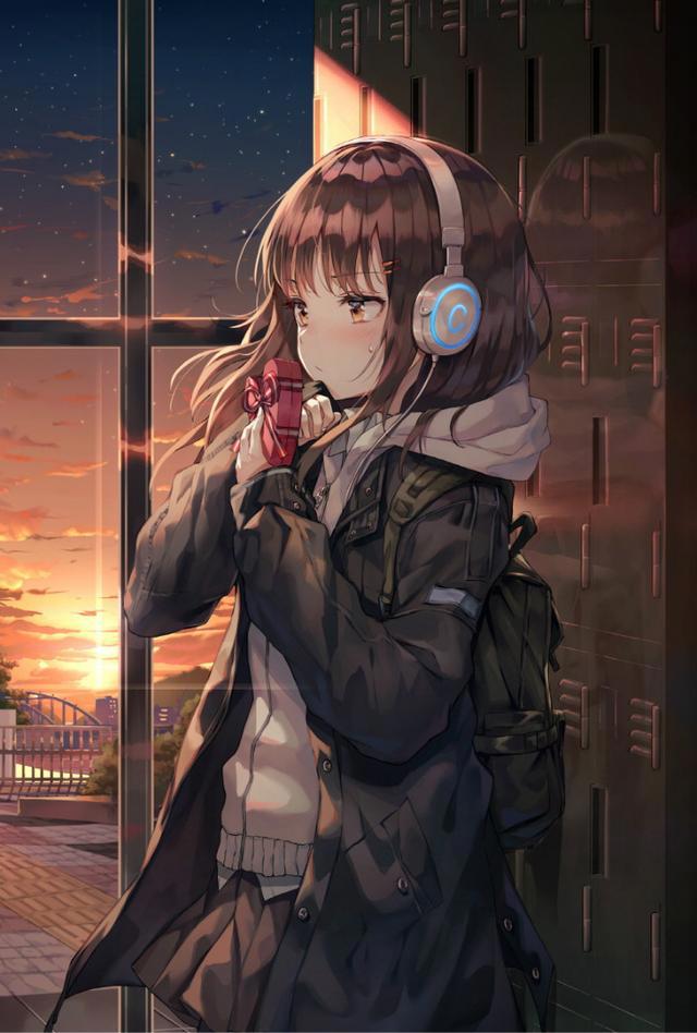 学长，请收下我的巧克力！分享一组P站动漫女生头像