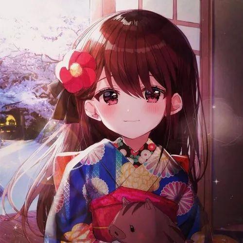 动漫女生头像｜在落日下等你