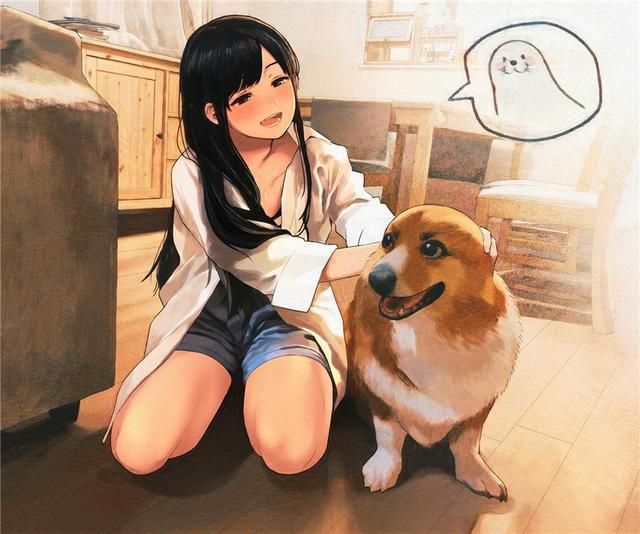 双倍治愈！狗与少女特辑P站二次元壁纸推荐