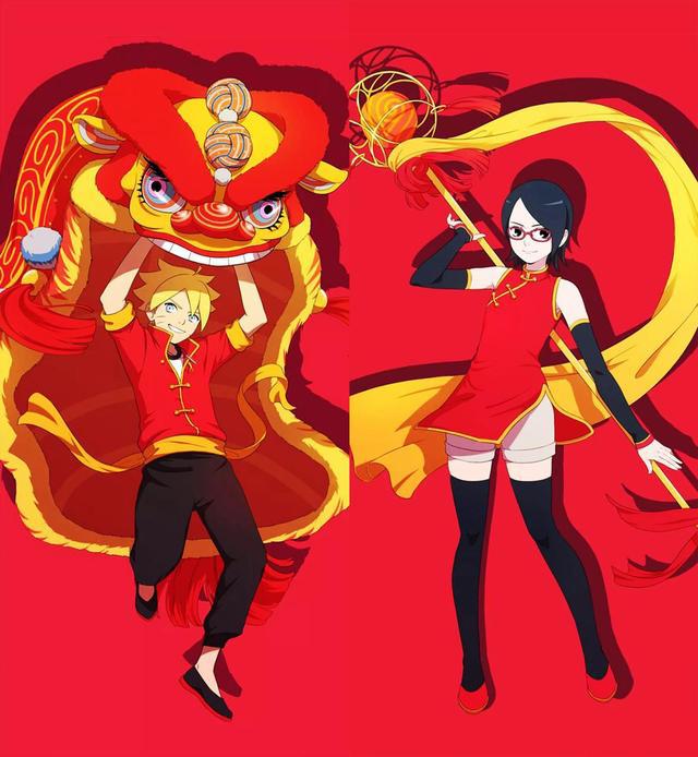 《火影忍者》合成画：纲手佐助毫无违和感，博人和佐良娜好像情侣