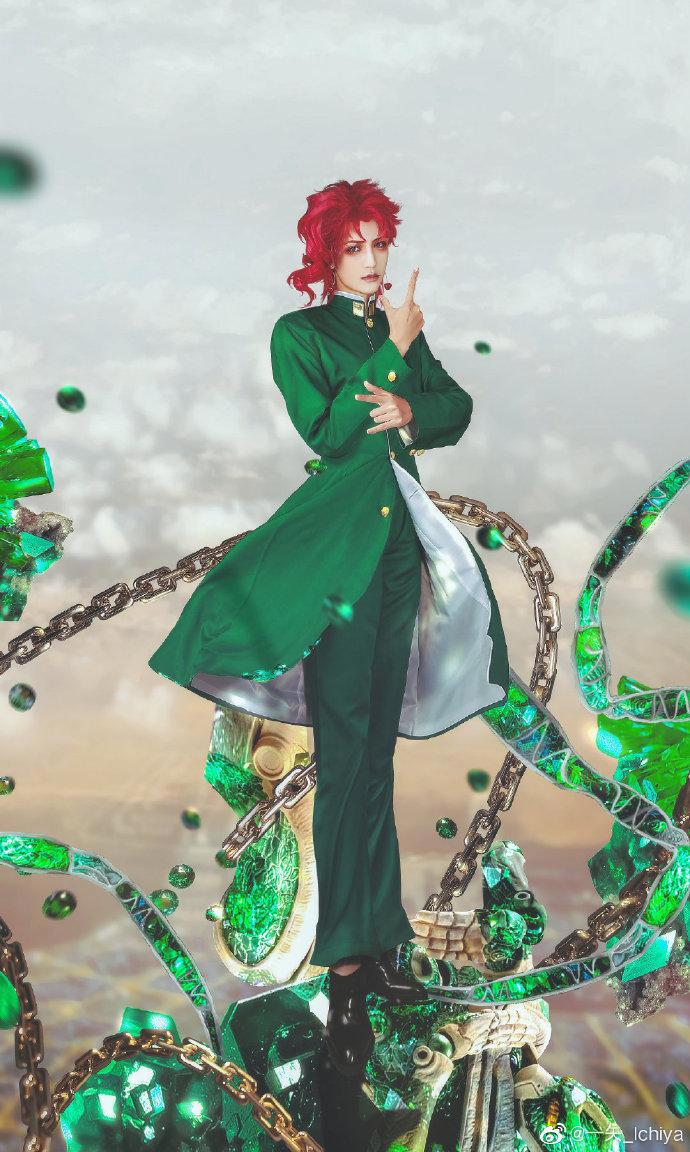 《JOJO的奇妙冒险》花京院典明cos，魅力吸睛，帅气太有范