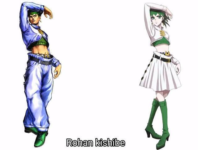 JOJO角色性别转换之后,乔鲁诺是美少女,空条承太郎变成酷姐
