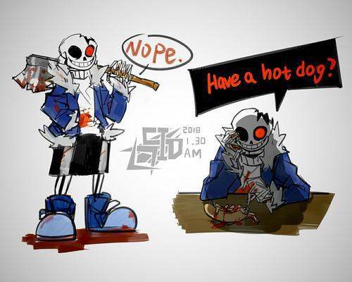 《传说之下》AU人物志HorrorSans：颅骨崩碎的刹那，祸乱秩序的疯狂