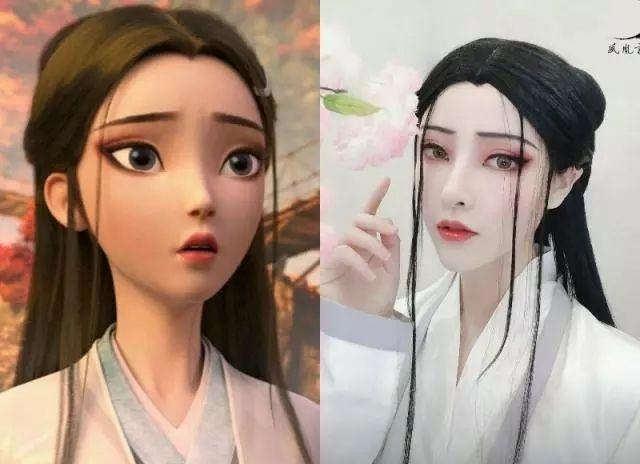 当《白蛇缘起》被cos后,许宣帅气十足,白蛇像从画中走出来一样